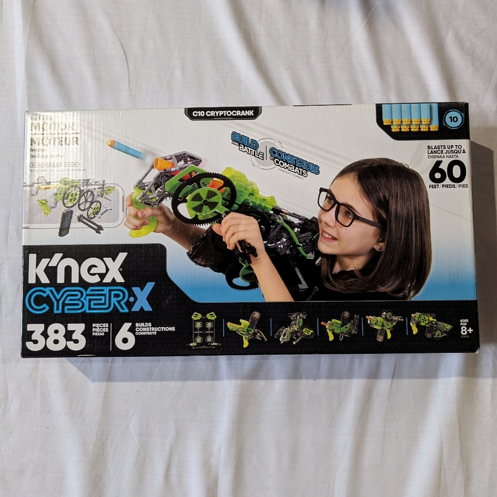 K'nex CyberX C10 cryptocrank with motor 6 builds 10 targets Knex new in box